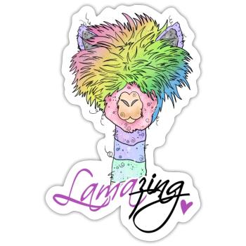 Lama* zing - Sticker Größe S (10 x 10 cm) - Mattweiß - Vorne