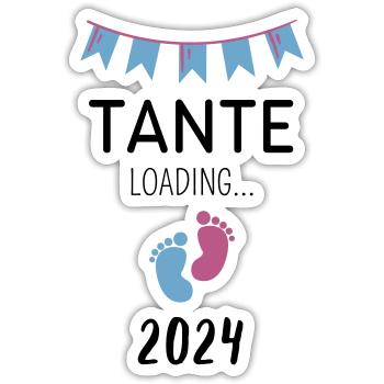 Tante Loading... 2024 - Sticker Größe S (10 x 10 cm) - Mattweiß - Vorne