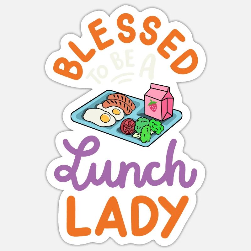 Mitarbeiterin der Schulcafeteria - Sticker Größe S (10 x 10 cm) - Mattweiß