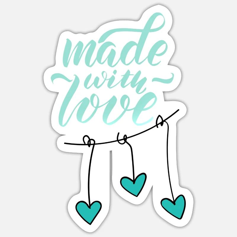 Made with Love - Sticker taille S (10 x 10 cm) - blanc mat