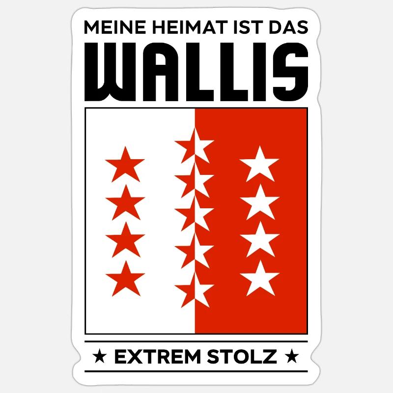 Valais - Sticker taille S (10 x 10 cm) - blanc mat