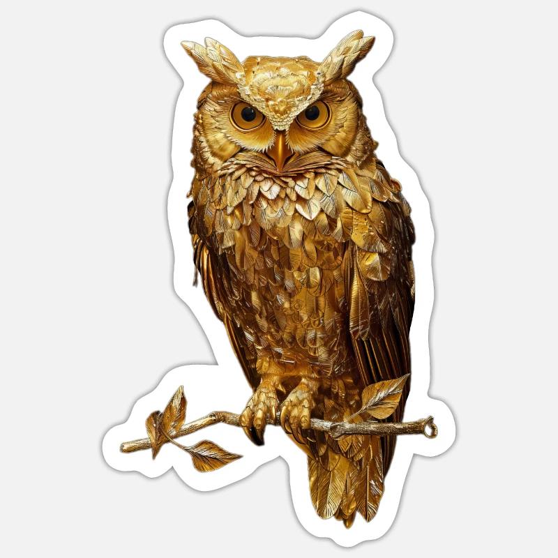 Eule - Sticker Größe S (10 x 10 cm) - Mattweiß