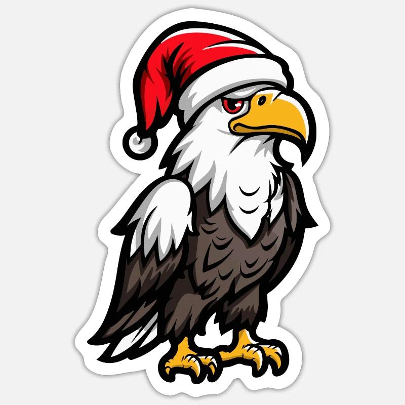 Eagle Christmas - Sticker size S (10 x 10 cm) - white matte
