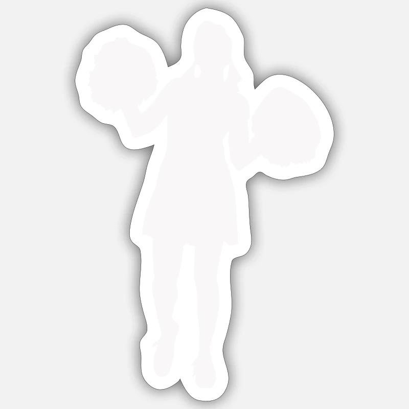 cheerleader - Sticker taille S (10 x 10 cm) - blanc mat