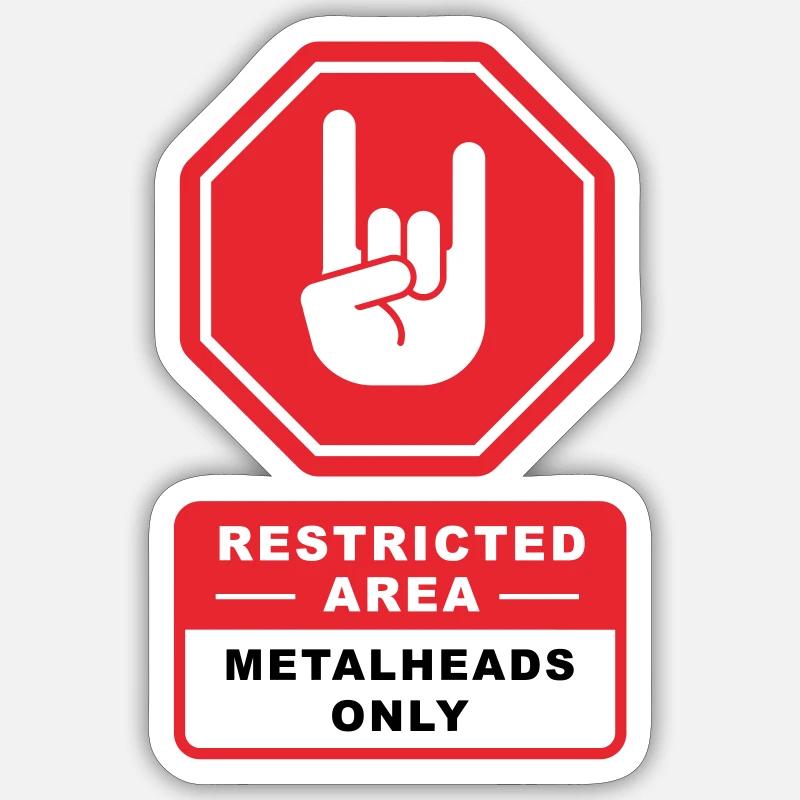 Metalheads - Sticker taille S (10 x 10 cm) - blanc mat