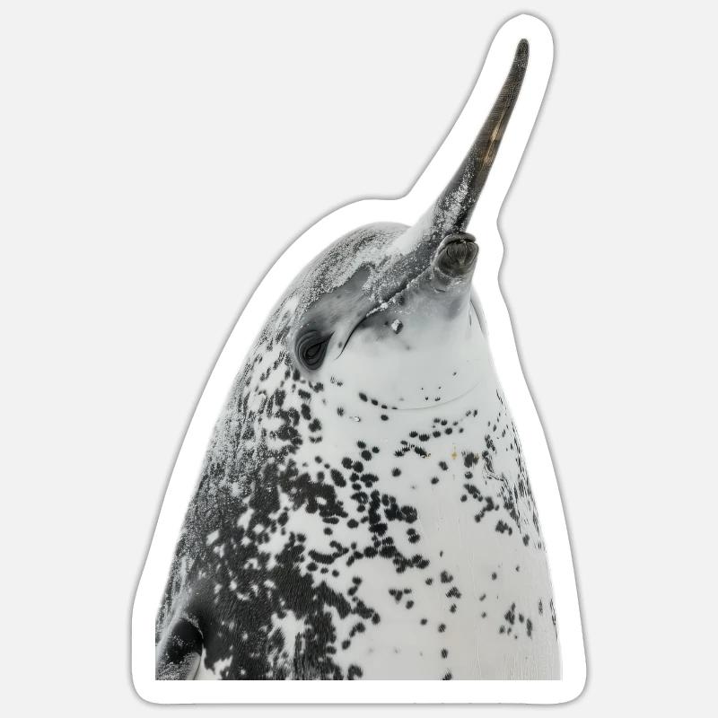 Narwal - Sticker Größe S (10 x 10 cm) - Mattweiß