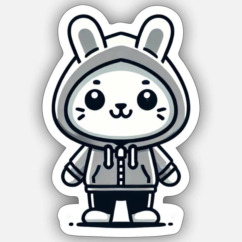 Playful Bunny - Confident and Cool - Sticker Größe S (10 x 10 cm) - Mattweiß