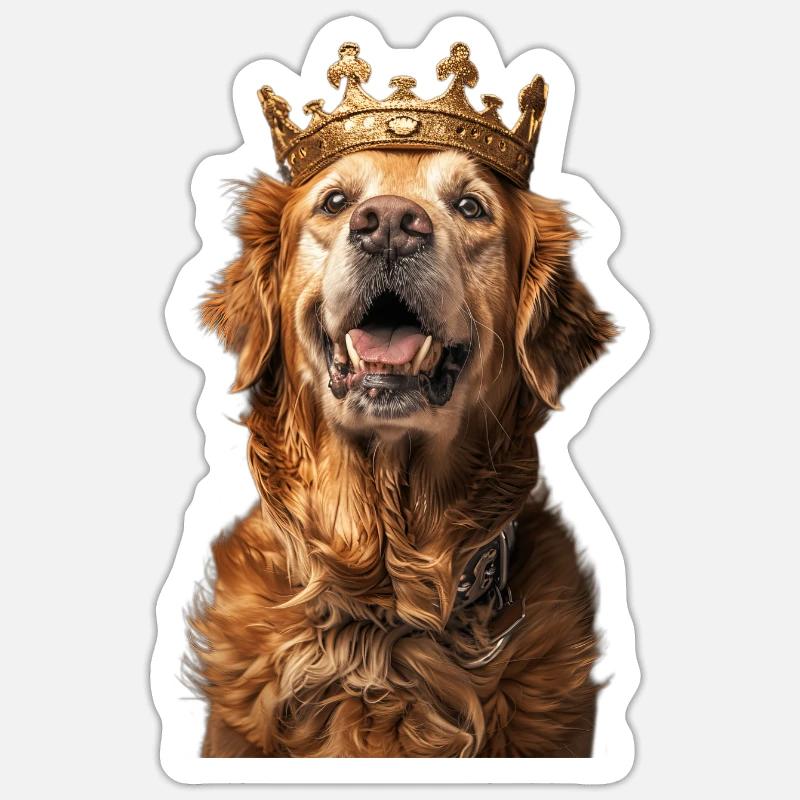 Golden retriever - Sticker taille S (10 x 10 cm) - blanc mat