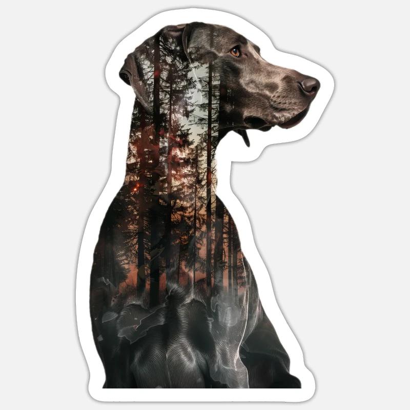 Weimaraner - Sticker size S (10 x 10 cm) - white matte