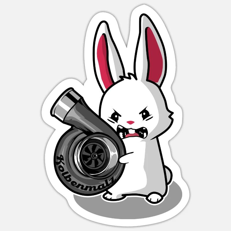 Malt à piston - Sticker taille S (10 x 10 cm) - blanc mat