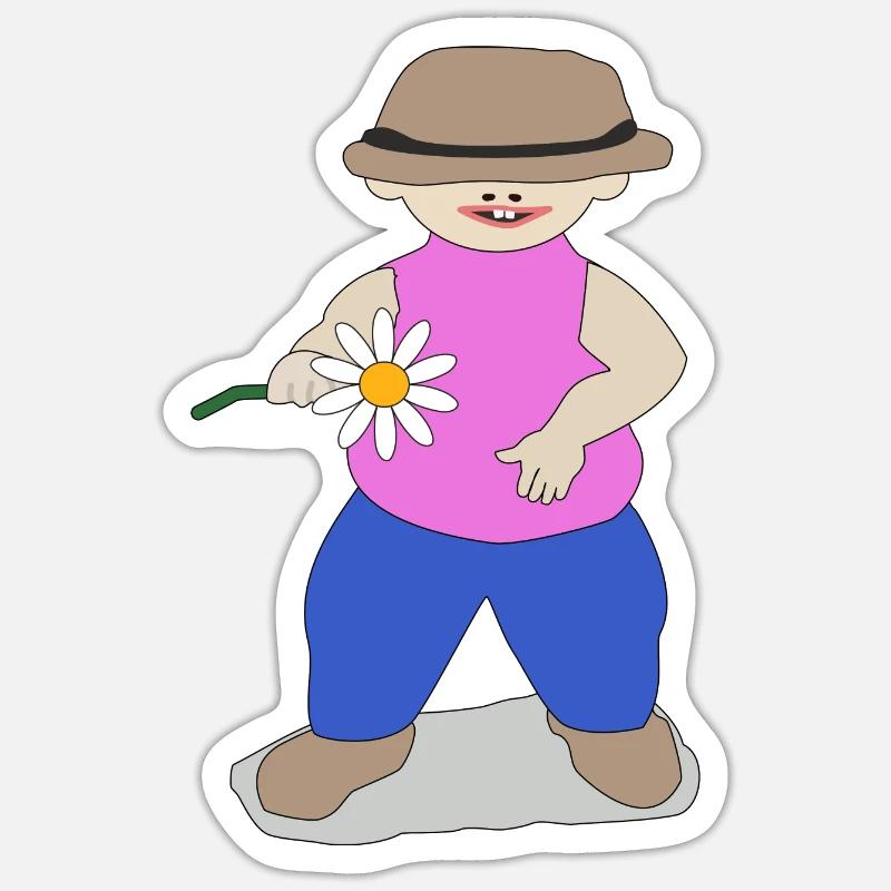 Une fleur pour vous - Sticker taille S (10 x 10 cm) - blanc mat