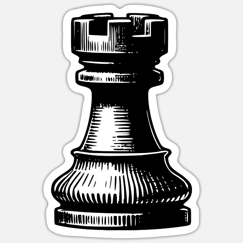 Jeu d’échecs Chess Figure Tower - Sticker taille S (10 x 10 cm) - blanc mat