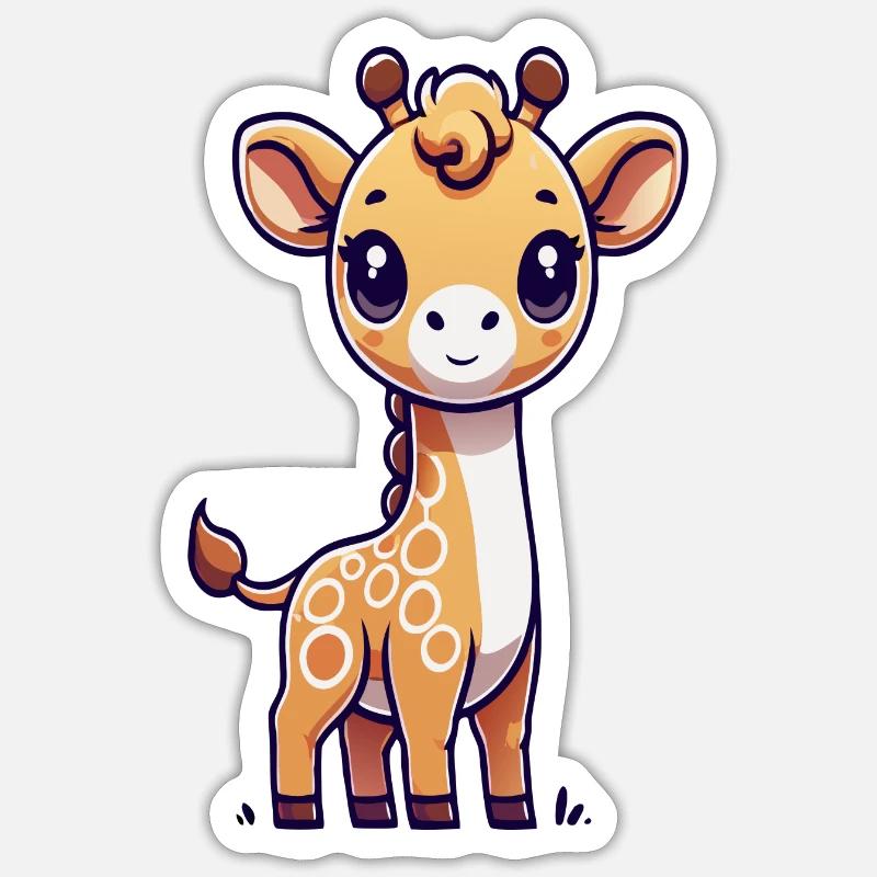 Girafe - Sticker taille S (10 x 10 cm) - blanc mat