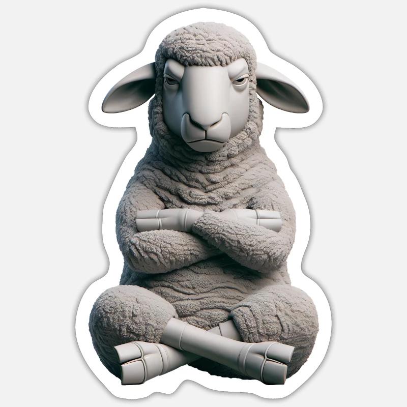 Sheep grim 3 - Sticker size S (10 x 10 cm) - white matte