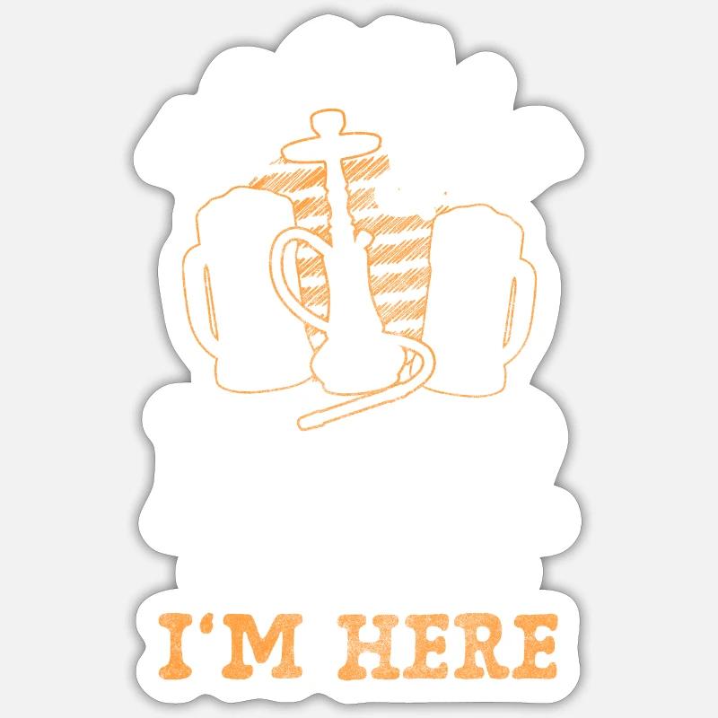 Hookah Smoker Hookah Bar - Sticker size S (10 x 10 cm) - white matte