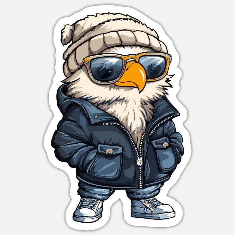 Aigle Hiver - Sticker taille S (10 x 10 cm) - blanc mat