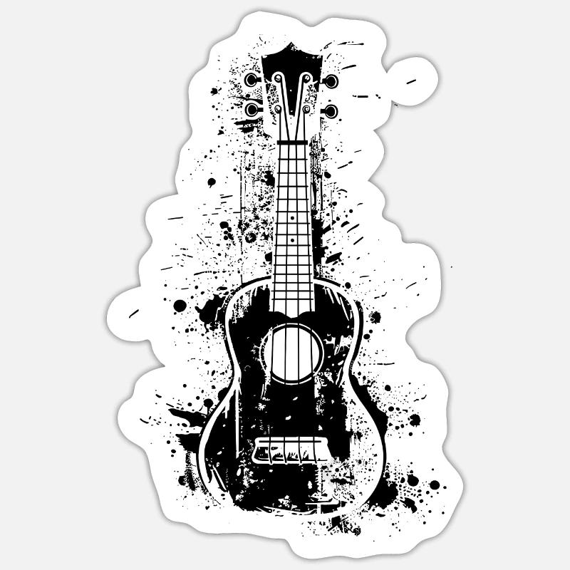 Ukulele Farbklecks Sticker Größe S (10 x 10 cm)
