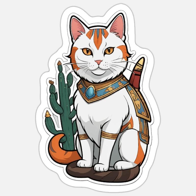 Katze Comic Sticker Größe S (10 x 10 cm)