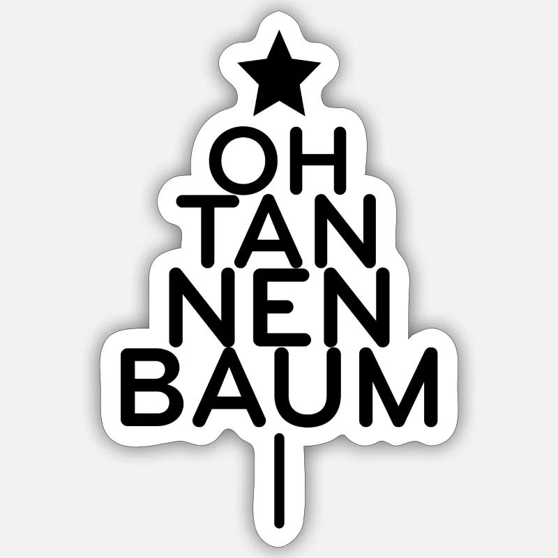 Oh arbre de Noël - Sticker taille S (10 x 10 cm) - blanc mat