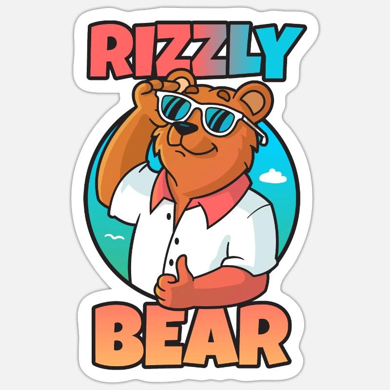 Rizintelbär - Sticker Größe S (10 x 10 cm) - Mattweiß