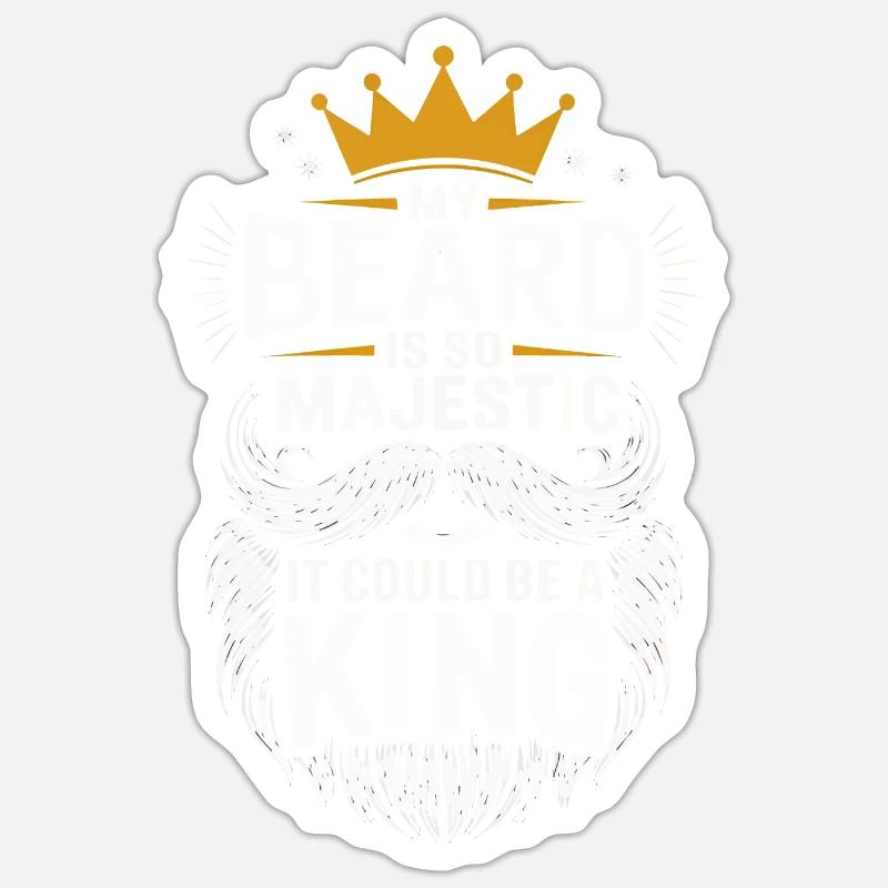 Beard Mustache Bearded Men - Sticker size S (10 x 10 cm) - white matte