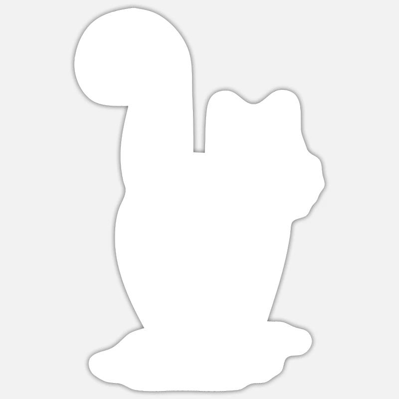 Hübsche Katzen-Silhouette Schlicht und elegant - Sticker størrelse S (10 x 10 cm) - mat hvid