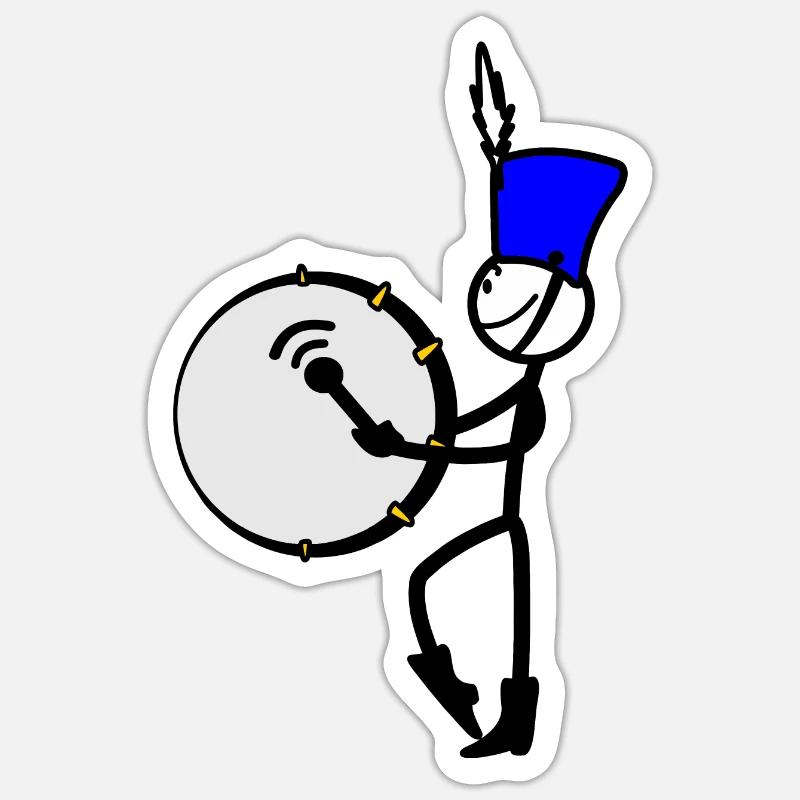 Große Trommel - Sticker Größe S (10 x 10 cm) - Mattweiß