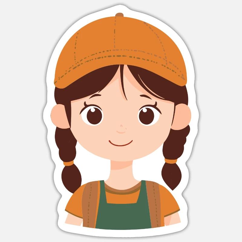 Erstklässlerin Schulbeginn Einschulung - Sticker Größe S (10 x 10 cm) - Mattweiß