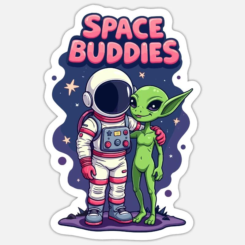 Copains de l’espace Sticker taille S (10 x 10 cm)