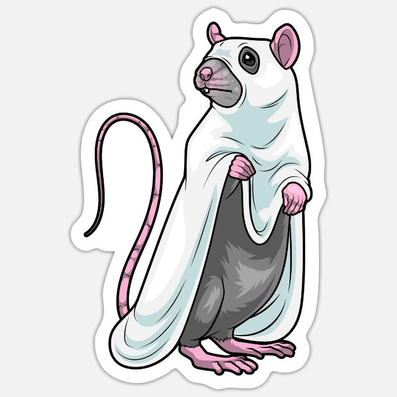 Ratte Halloween Geist - Sticker Größe S (10 x 10 cm) - Mattweiß