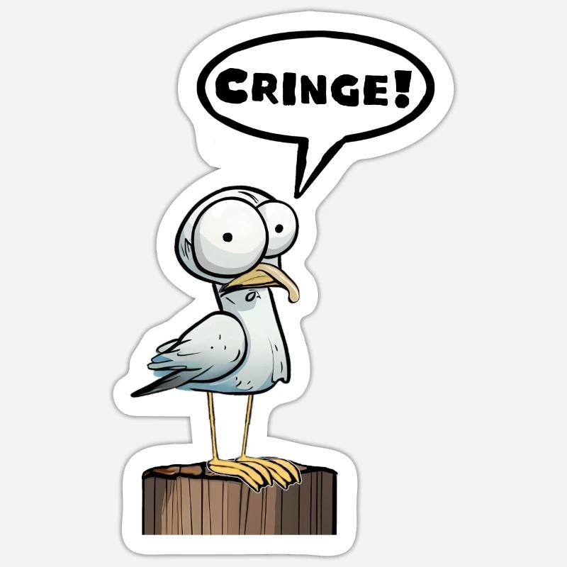 Seagull speech bubble embarrassment Sticker size S (10 x 10 cm)