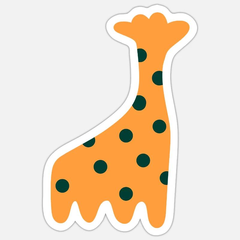Süße orange Giraffe Sticker Größe S (10 x 10 cm)