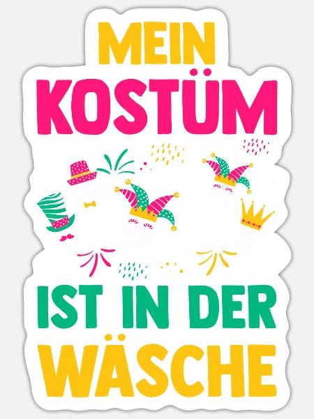 Karnevalskostüm Fasching Karneval - Sticker Größe S (10 x 10 cm) - Mattweiß