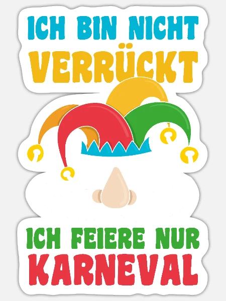 Karnevalskostüm Fasching Karneval - Sticker Größe S (10 x 10 cm) - Mattweiß