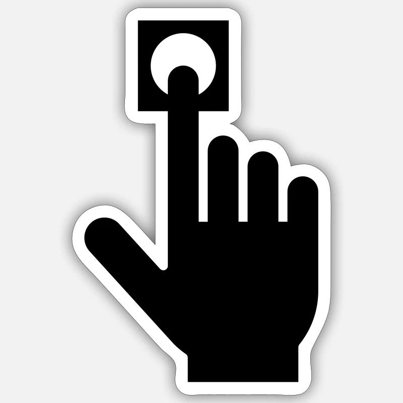 Appuyez sur le bouton - Sticker taille S (10 x 10 cm) - blanc mat