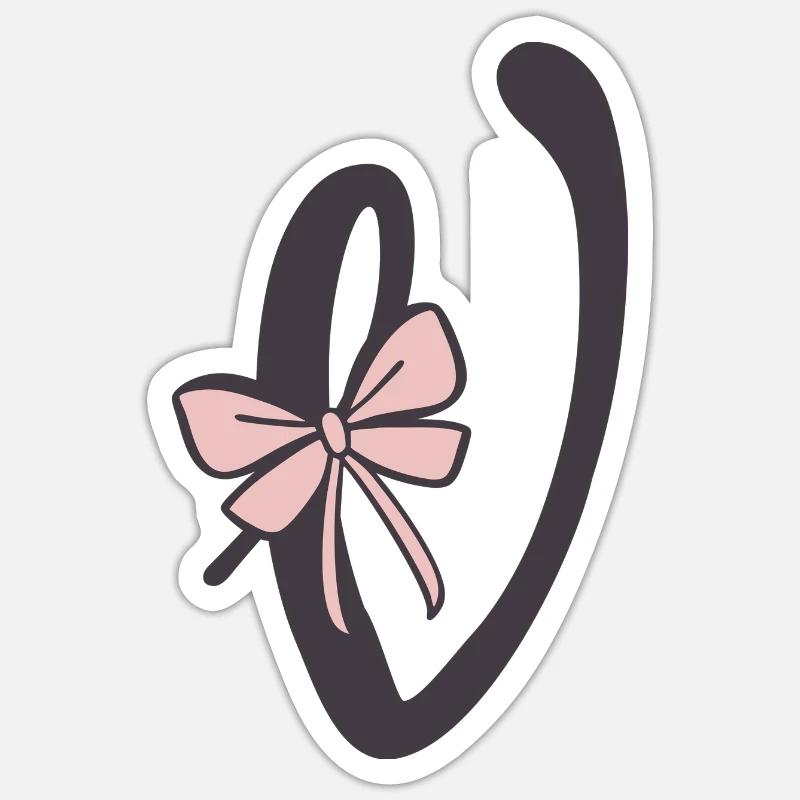 Ruban lettre initiale V - Sticker taille S (10 x 10 cm) - blanc mat