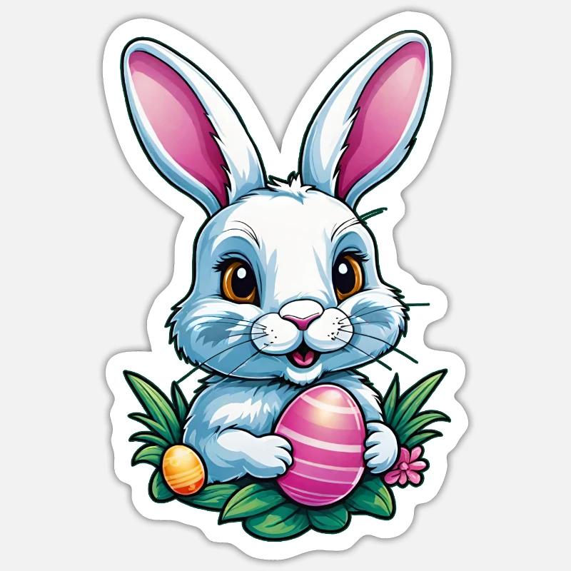 Easter Bunny - Sticker size S (10 x 10 cm) - white matte