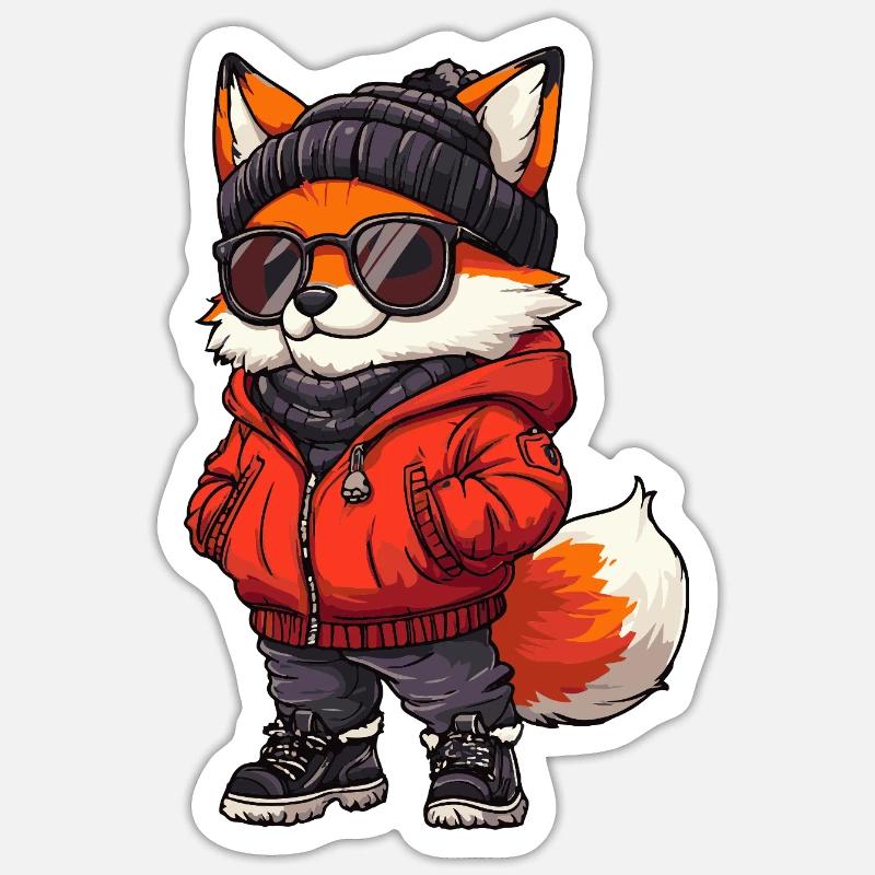 Fox Cool Comic Sticker size S (10 x 10 cm)
