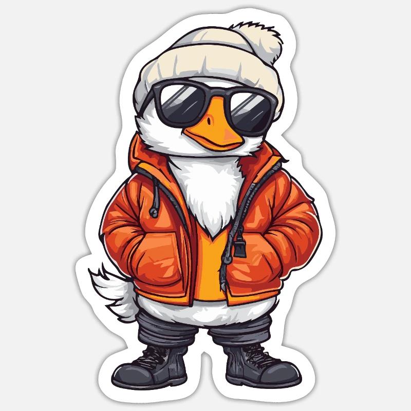 Goose Cool Comic - Sticker size S (10 x 10 cm) - white matte