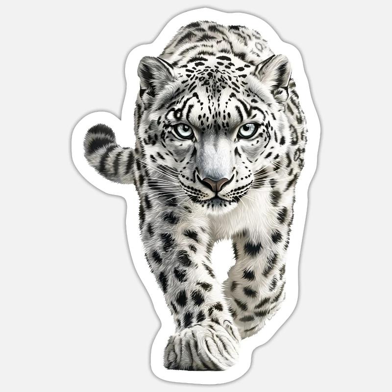 Schneeleopard Sticker Größe S (10 x 10 cm)