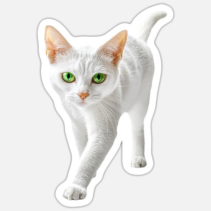 Japanischer Bobtail - Sticker Größe S (10 x 10 cm) - Mattweiß