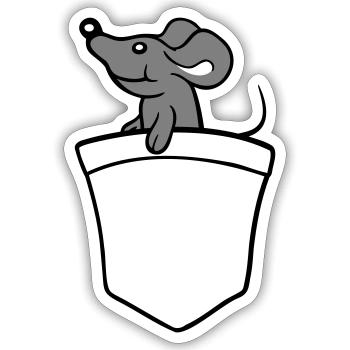Mouse Shirt Bag Bag on the Go Traveling Cute - Sticker size S (10 x 10 cm) - white matte - Front