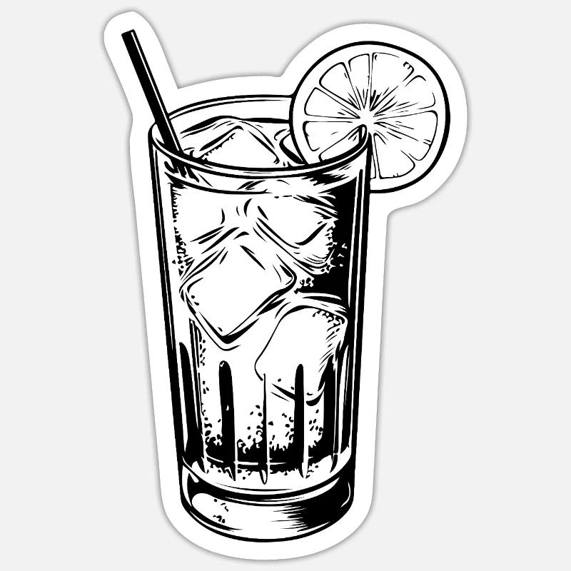 Limonade Drink - Sticker Größe S (10 x 10 cm) - Mattweiß