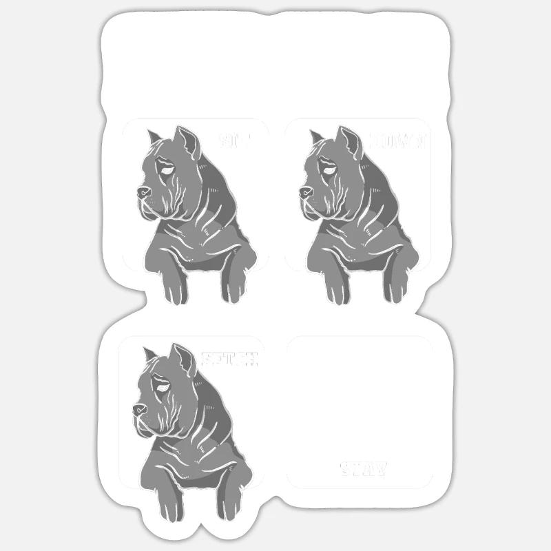 Cane corso - Sticker taille S (10 x 10 cm) - blanc mat