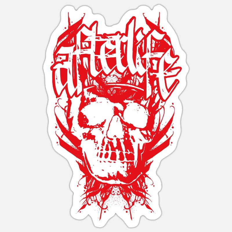 Dark Skull Calligraphy Design - Sticker size S (10 x 10 cm) - white matte