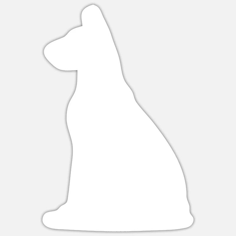 Edle Dobermann Tattoo Hunde Silhouette - Sticker Größe S (10 x 10 cm) - Mattweiß