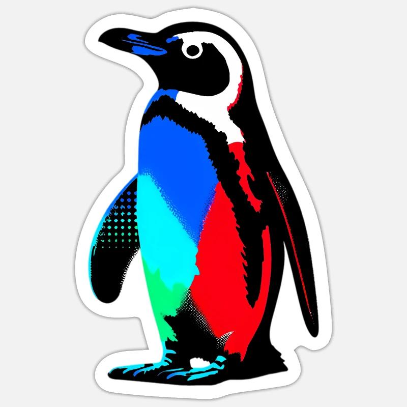 Pingouin - Sticker taille S (10 x 10 cm) - blanc mat