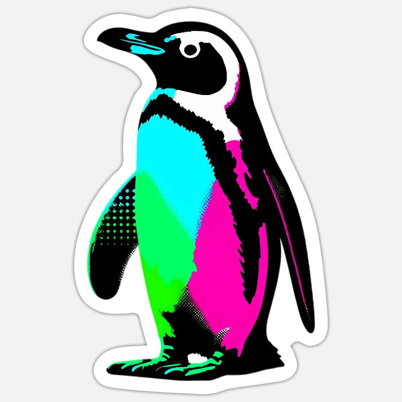 Pingouin - Sticker taille S (10 x 10 cm) - blanc mat