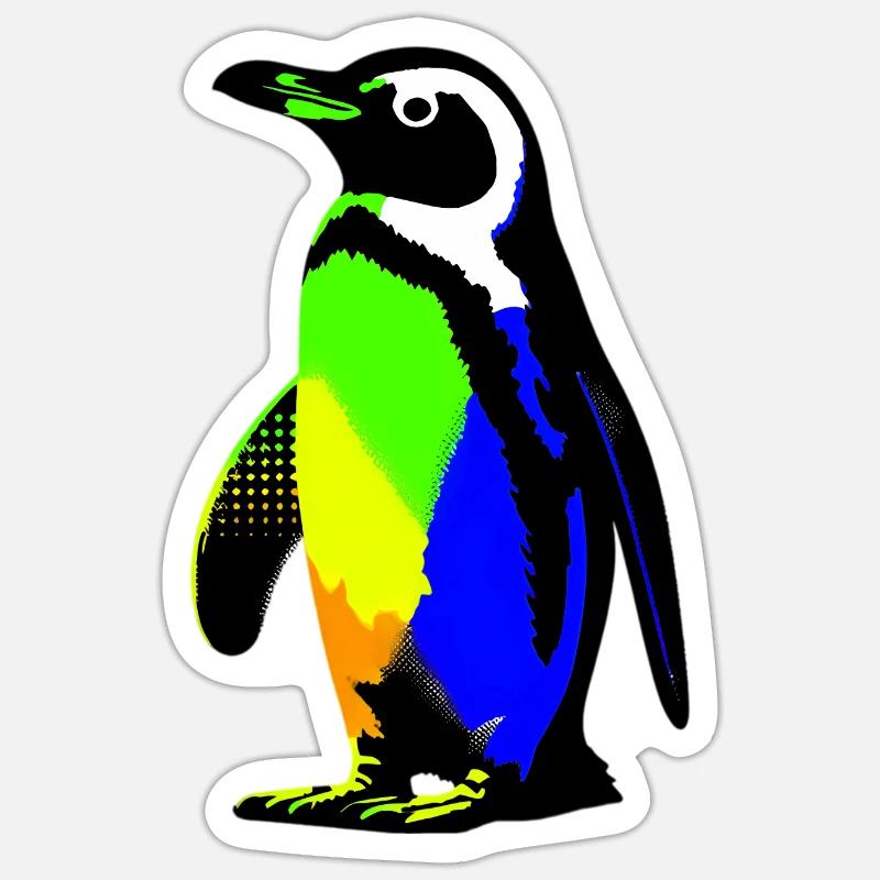 Pingouin - Sticker taille S (10 x 10 cm) - blanc mat