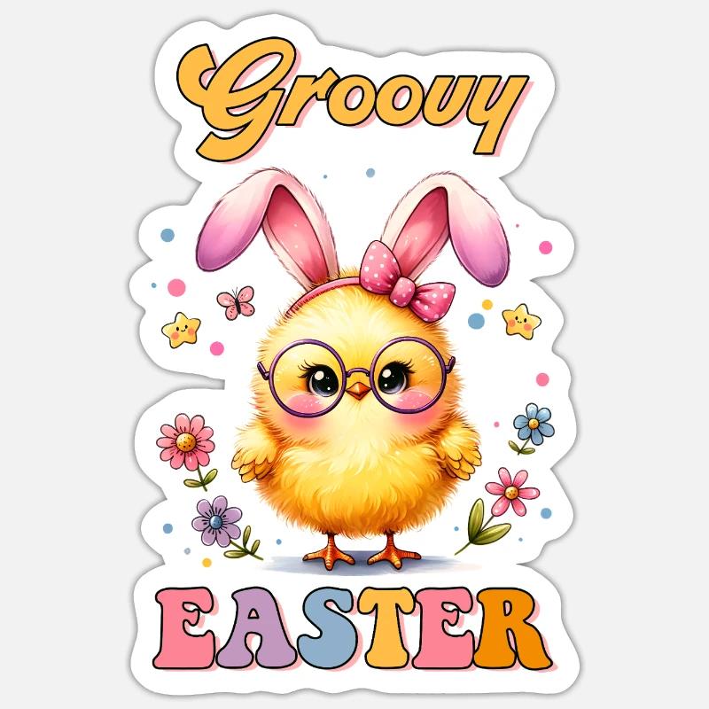 Groovy Easter Sticker size S (10 x 10 cm)